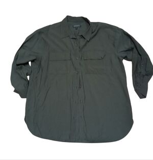 Banana Republic Women's Size Large Olive Green Button-Up Shirt